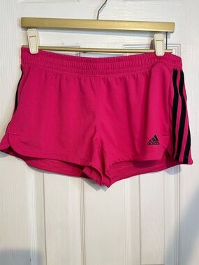Adidas aeroready pink/Black stripes workout shorts